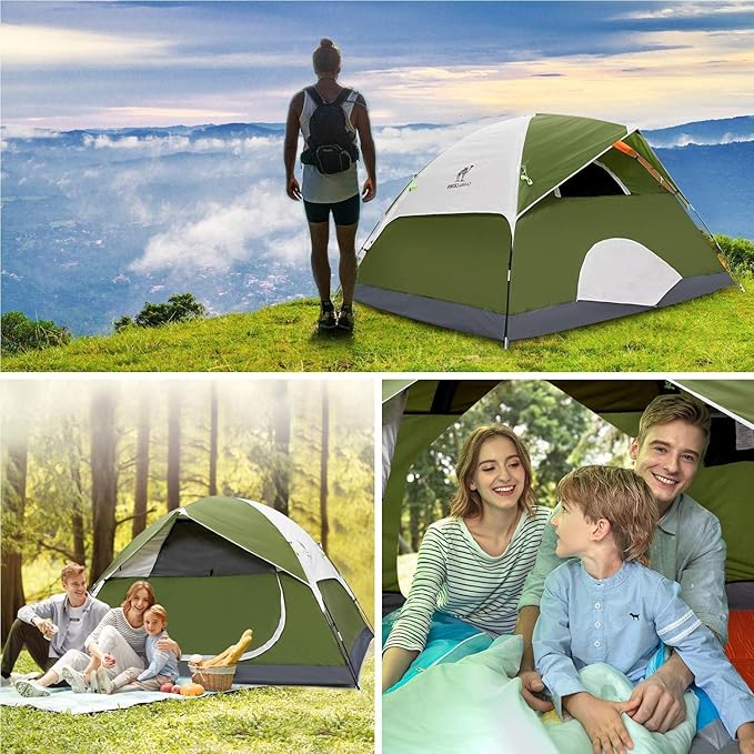 CAMEL CROWN Tents for Camping 2/3/4/5 Person Camping Dome Tent, Waterproof,Spacious, Lightweight Portable Backpacking Tent for Outdoor Camping/Hiking
