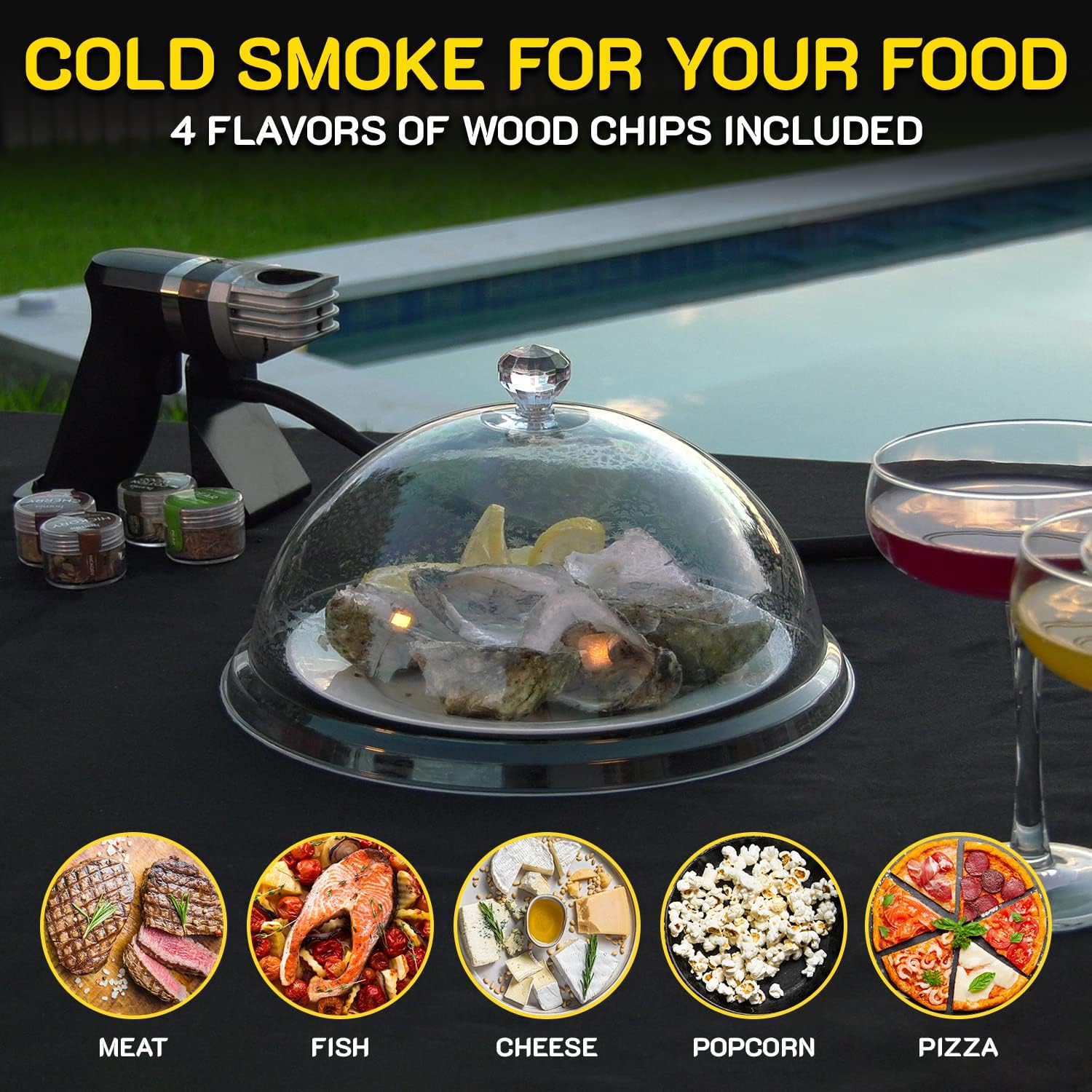 Cocktail Smoker Kit - Whiskey Smoker Kit - Smoke Infuser Birner PRO - Premium Kit, 13 PCS, with Accessories and Wood Chips - Cold Smoke for Food and Drinks - Gift for Men