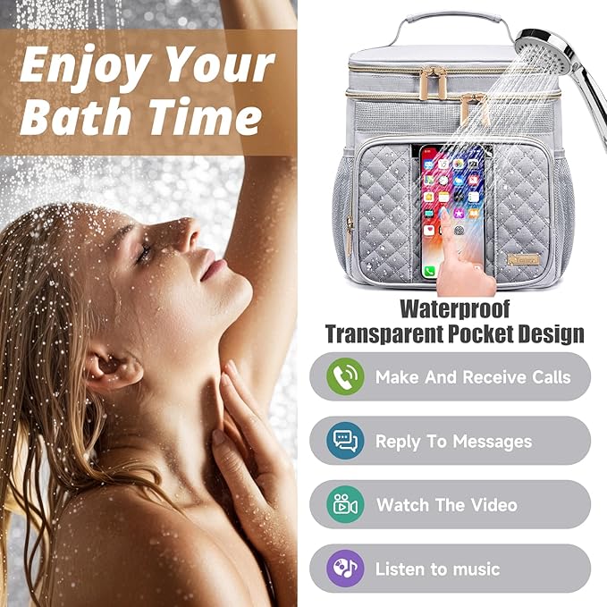 Large Toiletry Bag for Women Men,Bathroom Bag,Water Resistant Portable Shower Caddy for College Dorm,Hanging Toiletry Bags for Traveling,Gym Camping Cruise Ship Travel Essentials Shower Bag