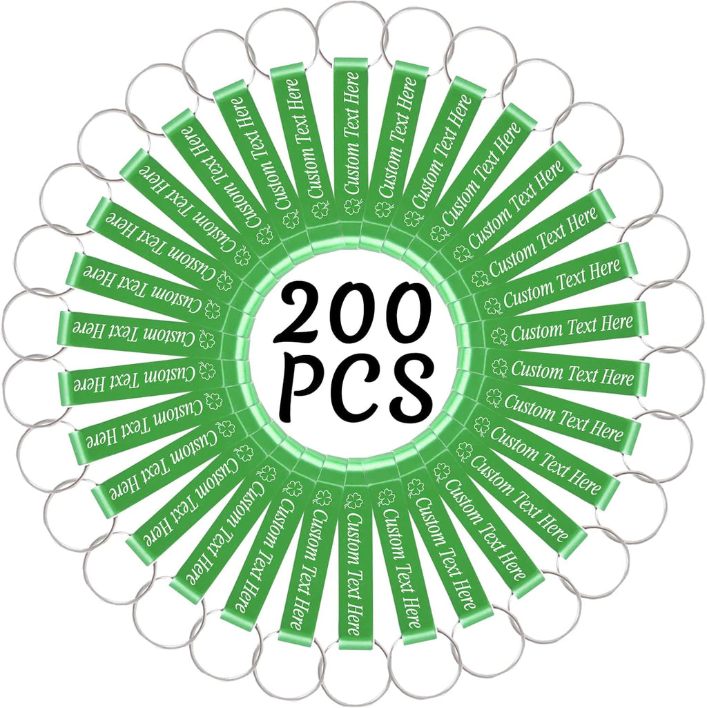 200PCS Personalized Bottle Opener Keychain Bulk Custom Beer Bottle Opener with Logo Text Engraved Wedding Bottle Opener Favors Customized Gifts for Guests Baby Shower Birthday Party-Green