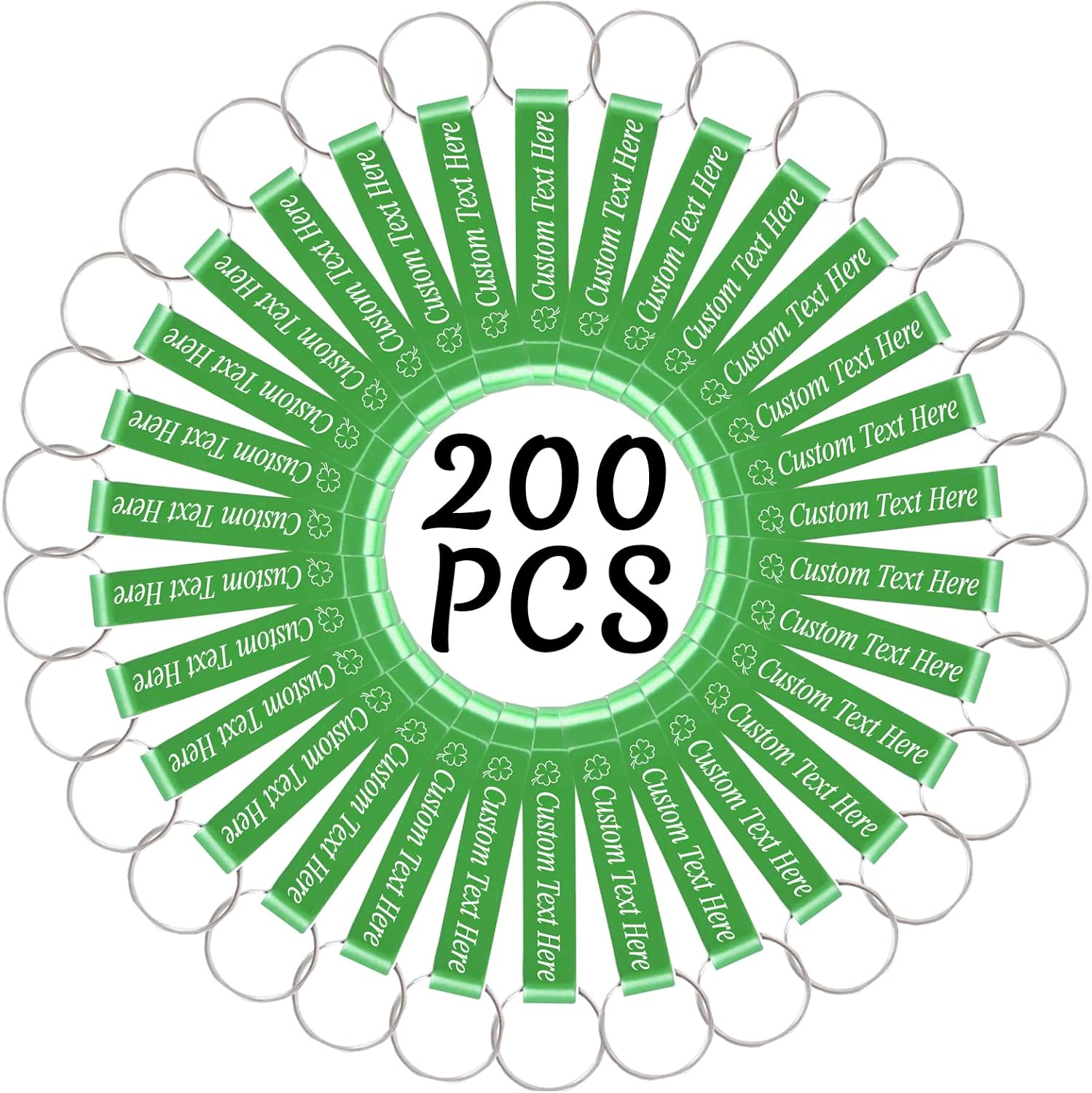 200PCS Personalized Bottle Opener Keychain Bulk Custom Beer Bottle Opener with Logo Text Engraved Wedding Bottle Opener Favors Customized Gifts for Guests Baby Shower Birthday Party-Green