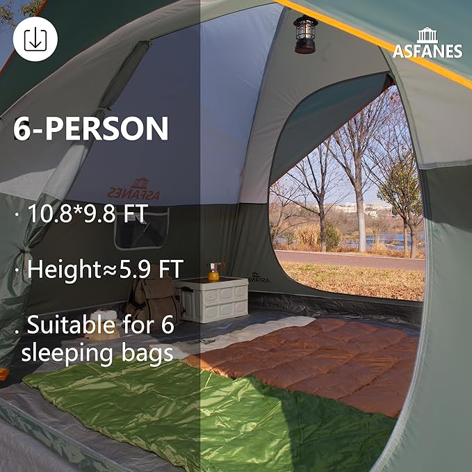 2-12 Person Tents for Camping Waterproof, Backpack Double Layer Tents, Perfect Picnics, Fishing and Backyard Camping