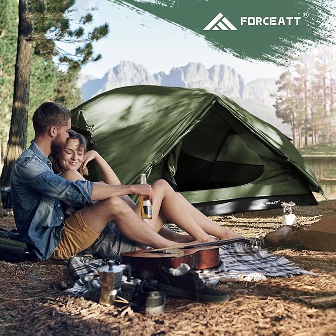 Forceatt Tent for 2 and 3 Person is Waterproof and Windproof, Camping Tent for 3 to 4 Seasons,Lightweight Aluminum Pole Backpacking Tent Can be Set Up Quickly,Great for Hiking