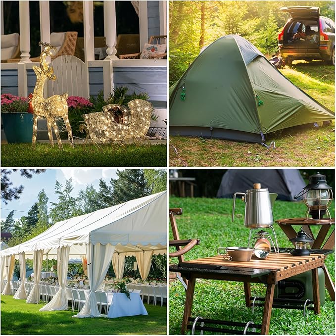 CEWOR 6 Pack 12 Inch Rebar Stakes, U Hook Galvanized Trampoline Stakes High Wind Ground Anchors for Camping Tent, Chain Link Fence, Heavy Duty Metal Steel Yard Landscape Garden Staples