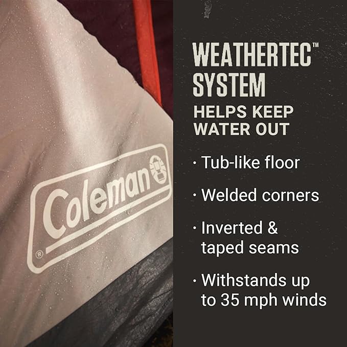 Coleman Skylodge Instant Tent 4/6/8 Person Tent Sets Up in About 1 Minute Weatherproof with Pre-Attached Poles & Carry Bag Made of PFAS-Free Materials
