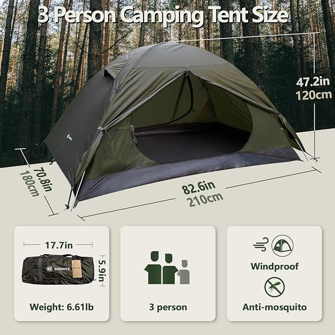 ShinHye Backpacking Tent for Camping, 1/2 Person Ultralight Backpacking Tent Easy Setup Tents Waterproof Lightweight Hiking Tents for Outdoor