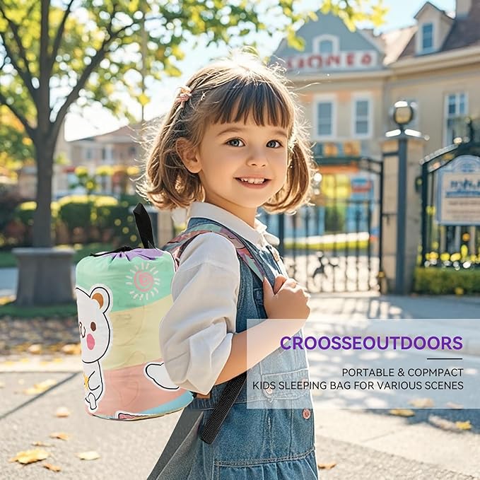 Kids Sleeping Bag for Camping - Lightweight 3 Season Backpacking Sleeping Bag, Compact Child Sleeping Bag for Girls and Boys, Waterproof Youth Sleeping Bag for Outdoor by Croosseoutdoors