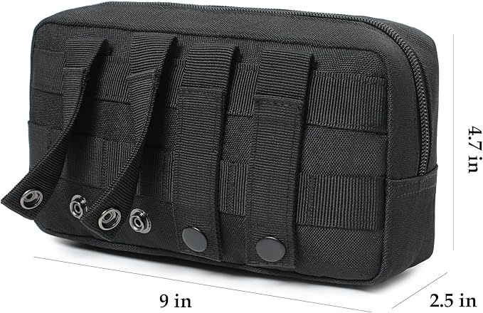 2 Pack Tactical Molle Admin Pouches - Utility Molle Tool Pouch EDC Carry Belt Pouch Horizontal Modular Pouches Phone Pouch for Men,Multi-Purpose Utility Work Organizer Bag