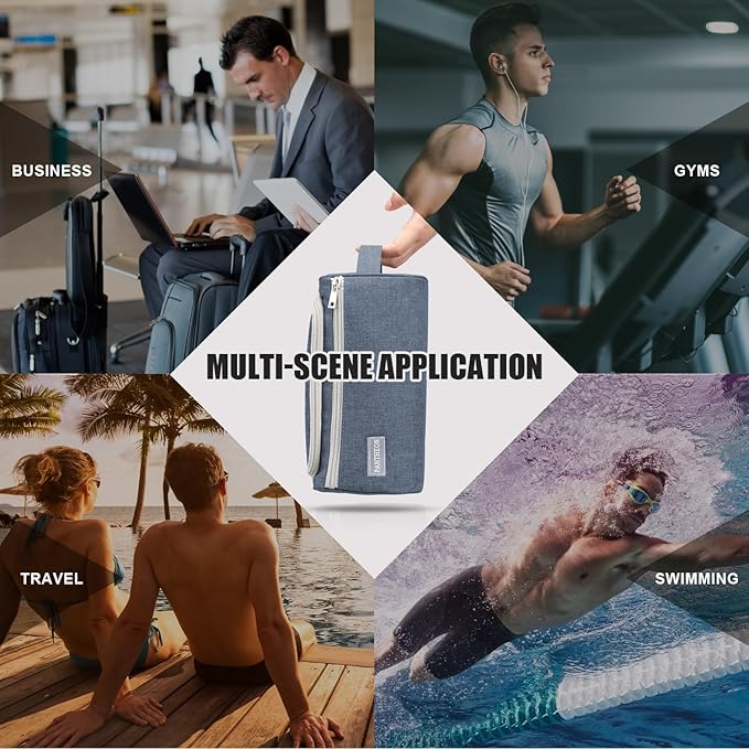 Pantheon Men's Toiletry Bag - Travel Toiletry Bag Wash Bag Hanging Dopp Kit Shaving Kit for Bathroom Shower - Mens Travel Bag Hanging Toiletry Organizer Toiletry Kit for Traveling (Blue)