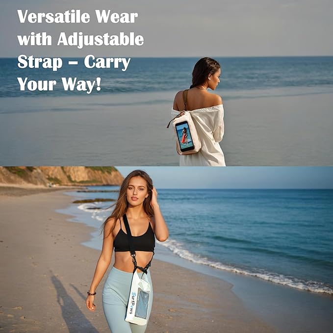 2L Waterproof Dry Bag - Multifunctional Waterproof Dry Pouch for Phone and Valuables - Essential for Outdoor Travel, Beach, Swimming, Boating, Camping (Black)