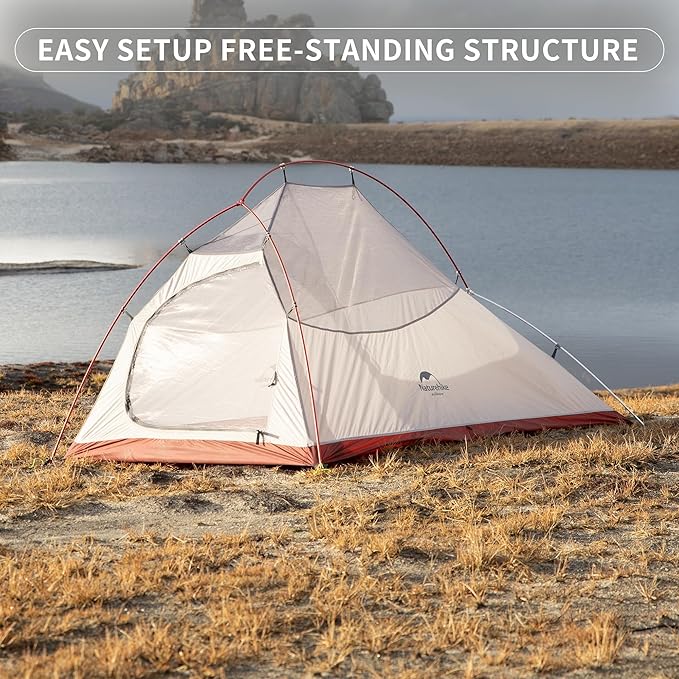 Naturehike Cloud-Up 2 Person Tent Lightweight Backpacking Tent with Footprint - Free Standing Ultralight Camping Hiking Backpack Tents Two Person Tent