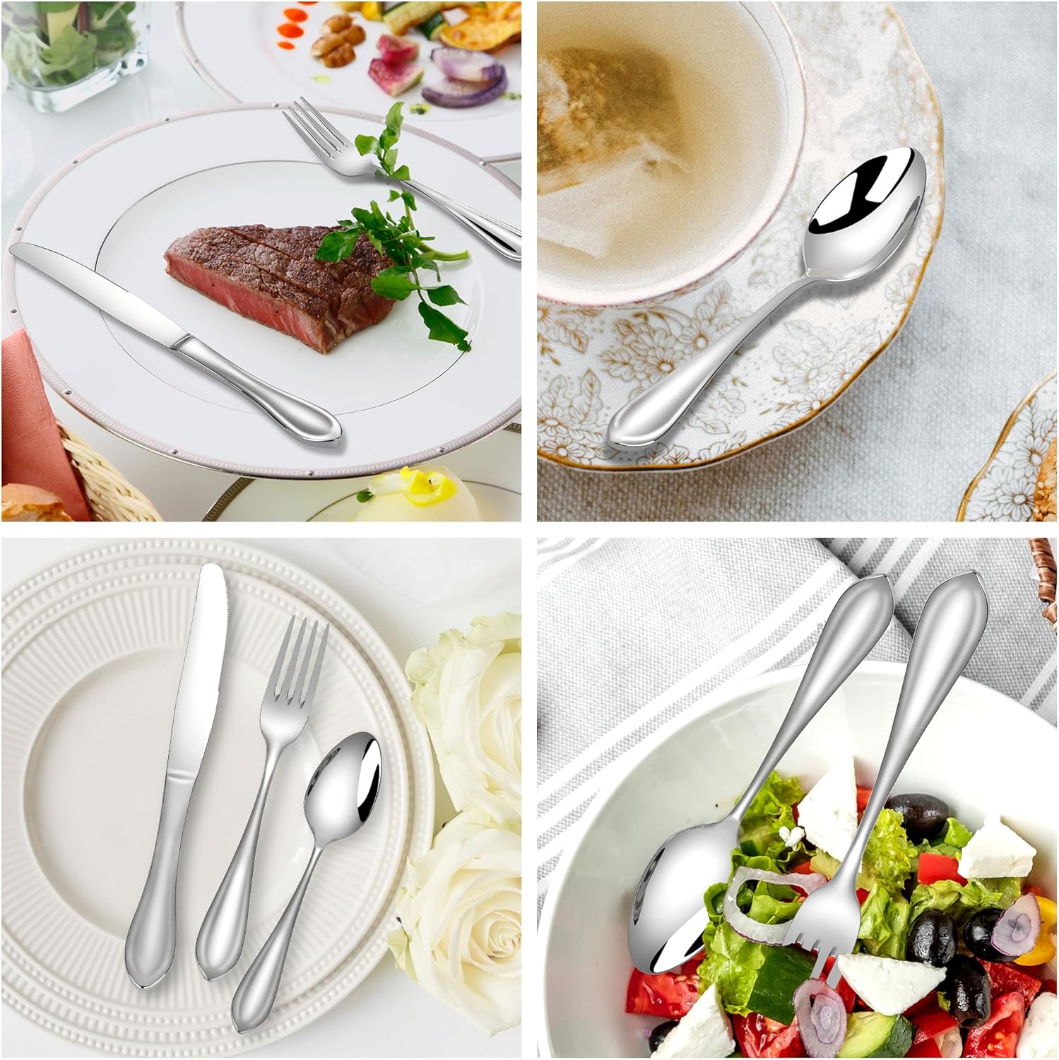 30 Pieces 18/10 Stainless Steel Flatware for 6, Heavy Duty Silverware Set, Forged Thick Kitchen Silverware, Dishwasher Safe, Ideal for Gift