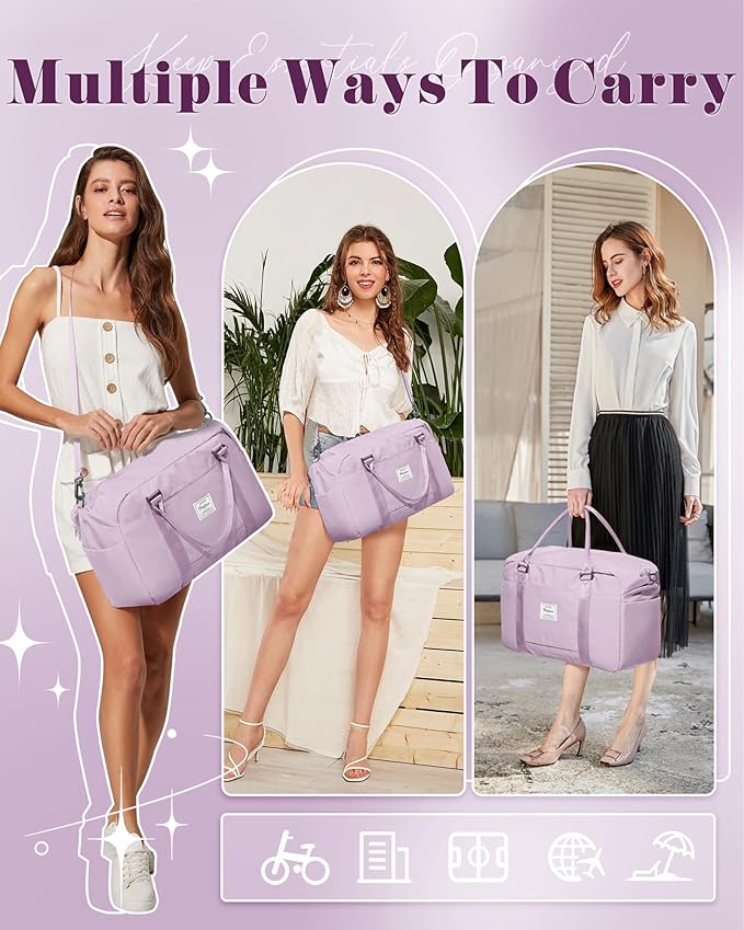 Gym Bag Womens,Travel Duffel Carry on Bag Sport Tote Bag Weekend Overnight Bag