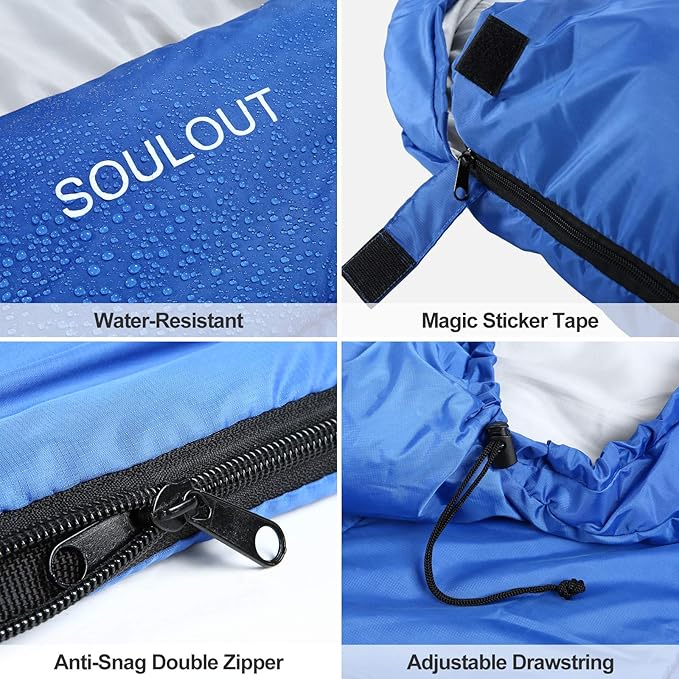 Sleeping Bag,3-4 Seasons Warm Cold Weather Lightweight, Portable, Waterproof Sleeping Bag with Compression Sack for Adults & Kids - Indoor & Outdoor: Camping, Backpacking, Hiking