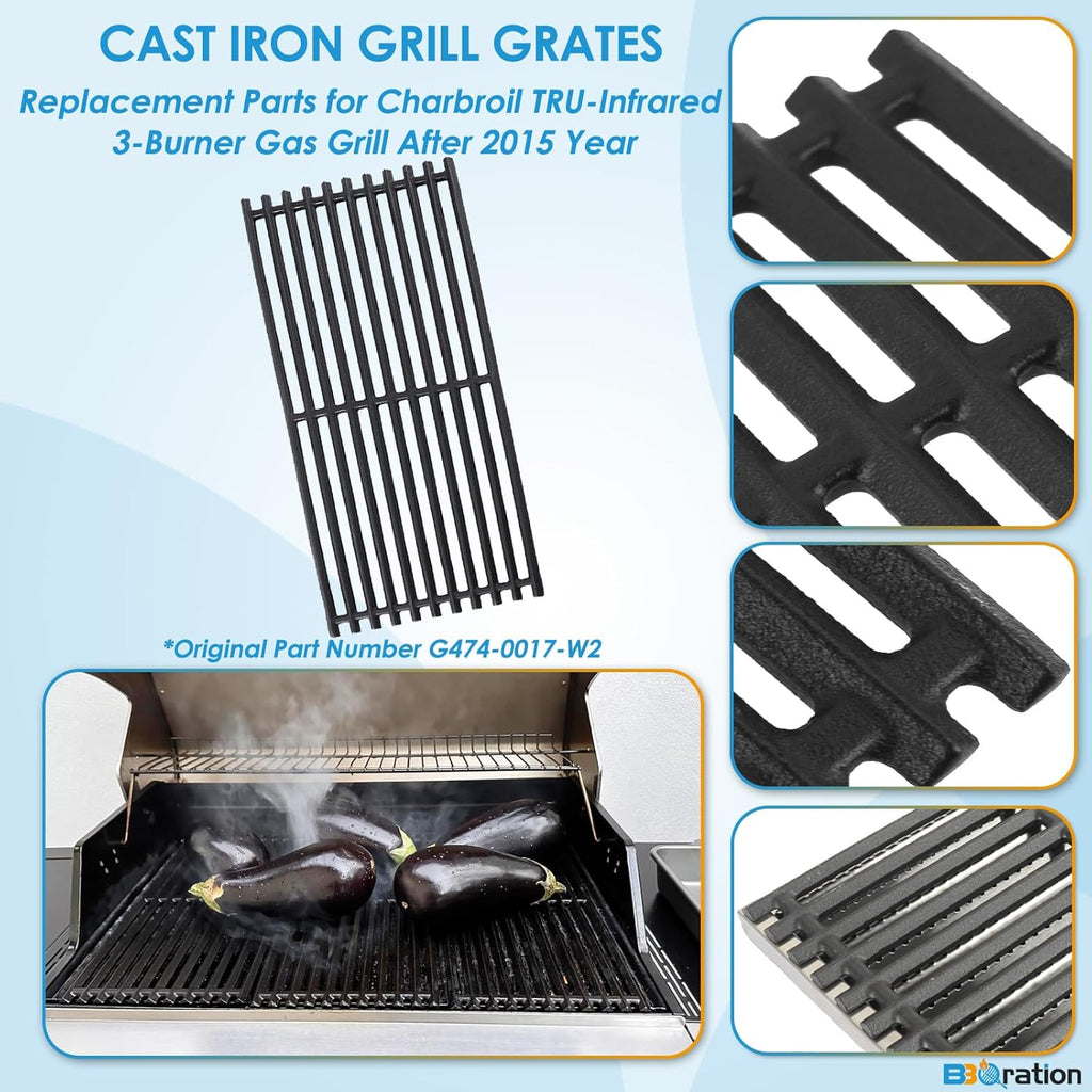 G474-0017-W2 17" Grill Grate for Charbroil TRU Infrared 3-Burner 463242516 466242515 466242516 466242615 466242616 463243016 463355220 463342420 for Charbroil Grill Replacement Parts