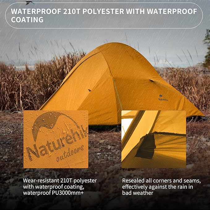 Naturehike Cloud-Up 1 Person Tent, Lightweight Backpacking Tents for One Man, Waterproof Ultralight One Person Tent for Camping Hiking Backpacking