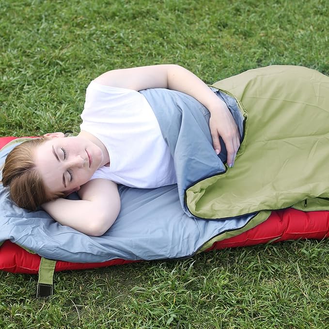 REDCAMP Ultra Lightweight Sleeping Bag for Backpacking, Comfort for Adults Warm Weather, with Compression Sack