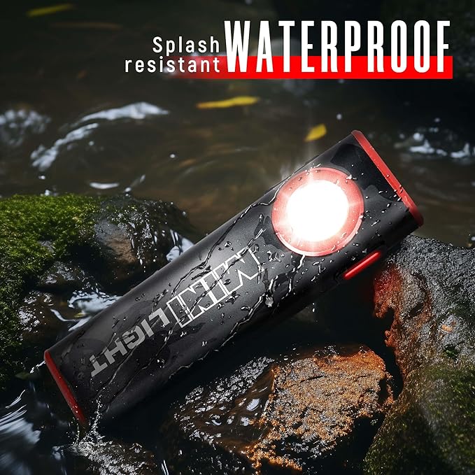 lexall LED Work Light, 1600 Lumens Mini Magnetic Flat EDC Flashlight with Clip, 3 Modes Portable Ultra-Light Bright Waterproof Pocket Light for Working, Camping, Repairing, Emergencies