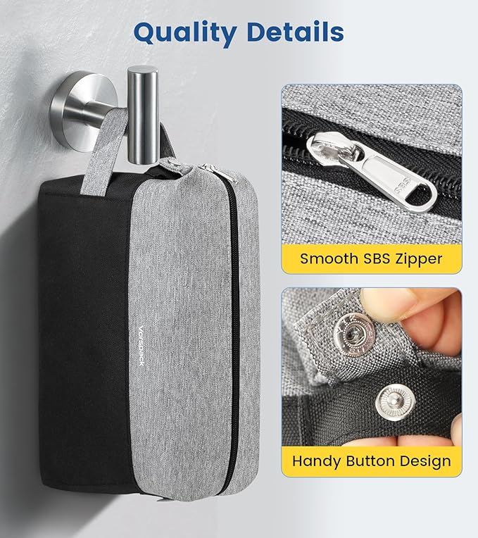 Vorspack Travel Toiletry Bag for Men - Large Mens Toiletry Travel Bag Water Resistant Dopp Kit Shaving Bag for Skincare Toiletries Bathroom Gifts - Black