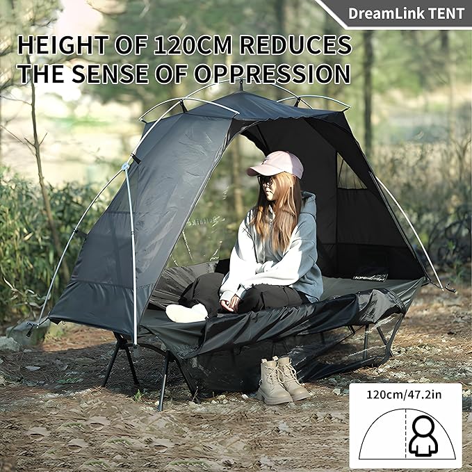 TENPLAY 1-Person Cot Tent Flysheet,Must be Used with Matching Inner Tent, Lightweight,Waterproof, Sun Protection,Nylon, Easy Setup,Expandable Rainfly for Camping, Hiking, Backpacking, Picnics