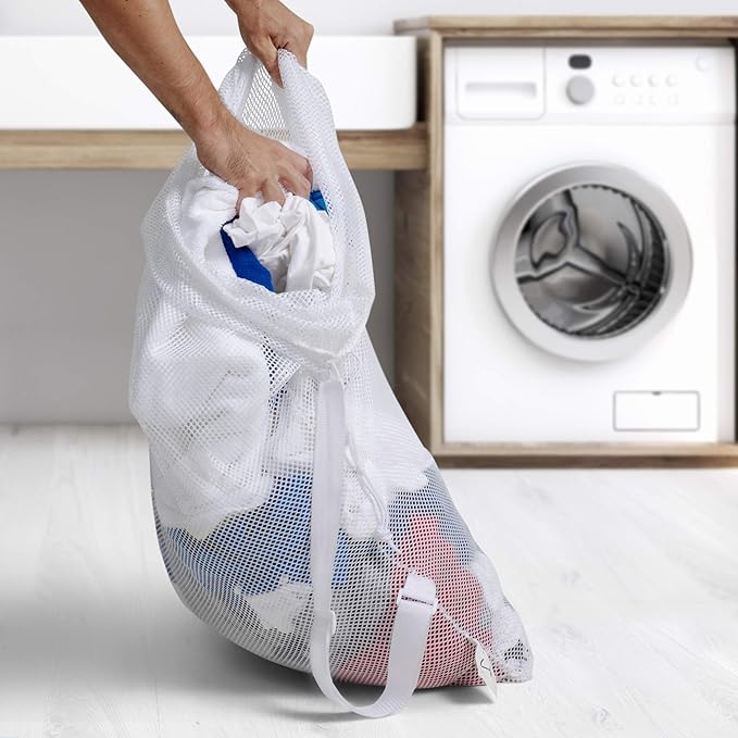 Champion Sports Mesh Equipment Bag – Heavy-Duty Nylon Drawstring Bag with Lock & ID Tag, Breathable Storage Sack for Balls, Swim Gear, Laundry & Toys, Multiple Sizes & Colors