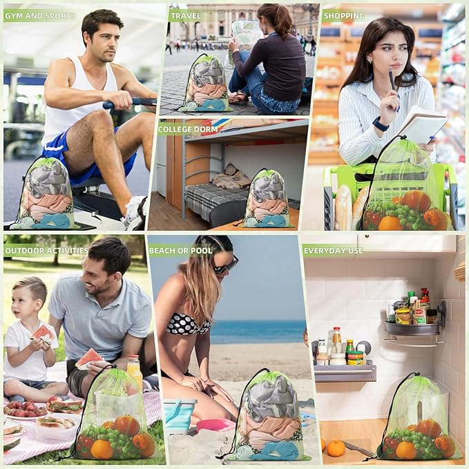 Durable Delicate 10/20/40/60/100PCS Mesh Laundry Bag - Multicolor Nylon Mesh Bag - Locking Closure - For College, Gym, Yoga, Sport