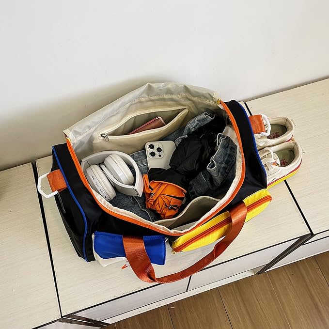 Small Gym Bag for Women, Travel Duffle Bag Carry On Weekender Bag with Shoe Compartment