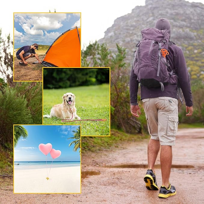 Tent Stakes Sand Stakes for Beach Tent Spiral Anchor Stakes 9.4 Inch Heavy Duty Screw Canopy Stakes for Camping, Hiking and More (16, Orange)