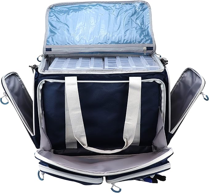 OSAGE RIVER Fishing Tackle Bag, Saltwater Fishing Gear Bag, Tackle Box Organizer with Waterproof Non-Slip Bottom, Padded Shoulder Strap, and Fishing Pliers, Fishing Gifts for Men