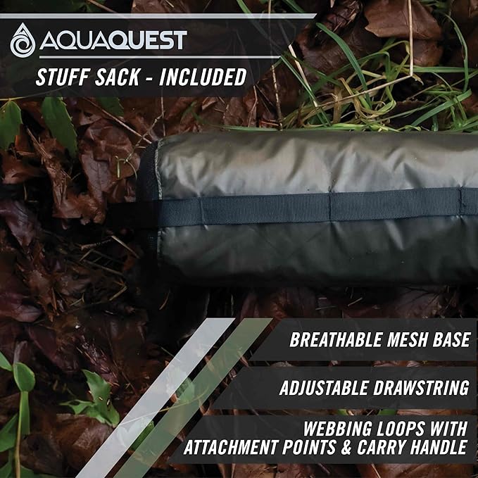 AquaQuest Defender Camping Tarp - Heavy Duty Tent Shelter or Rain Fly - Waterproof Camping Essentials for Hiking, Bushcraft & Hammock
