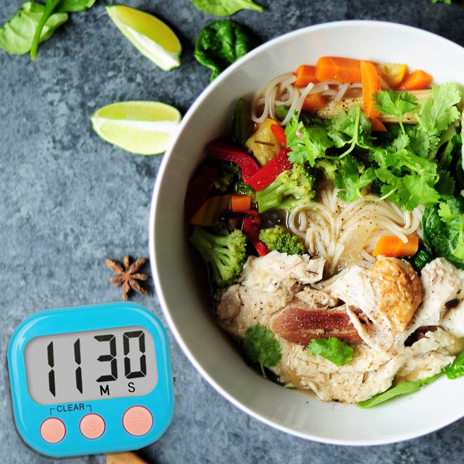 2 Pack Kitchen Timers Loud Ring Digital Timers for Cooking Magnetic Blue