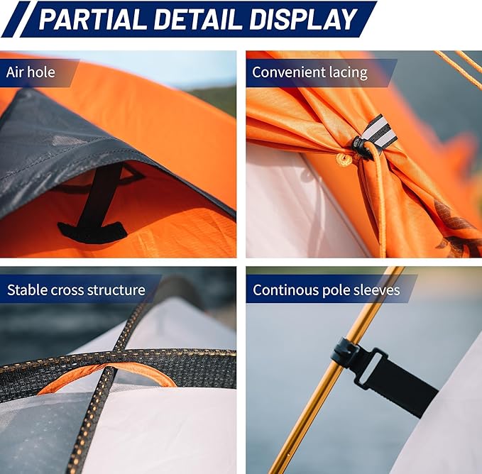 Himalaya 1/2 Person Camping Tent, 4 Season Tent Backpacking Winter Tent Waterproof Windproof Lightweight Portable PU5000 for Outdoor Camping Cold Weather Hiking Mountaineering