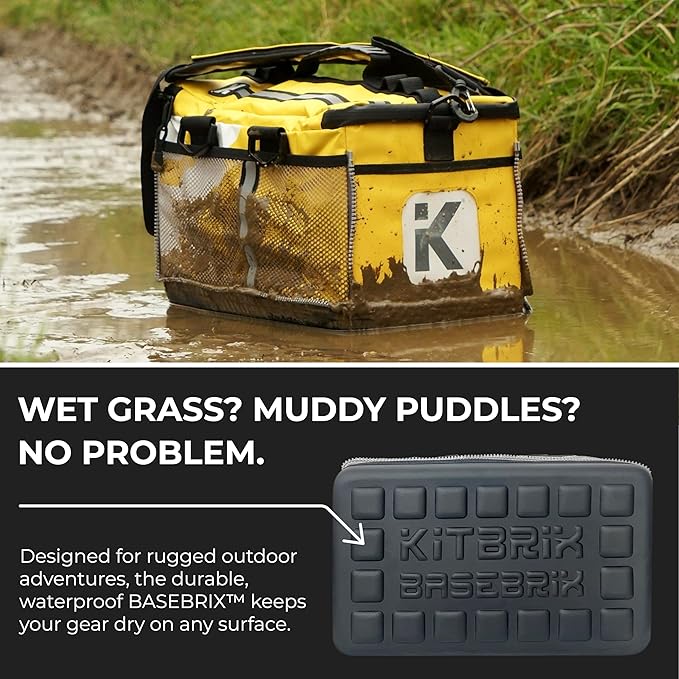 KITBRIX Gym Bag, Duffel Bag, Personal Item Travel Bag - Solid Waterproof Base - Built for Wet, Muddy Gear - Multi-Use Swim Bag, Soccer Bag, Wrestling Bag, Camping Bag, Triathlon Transition Bag