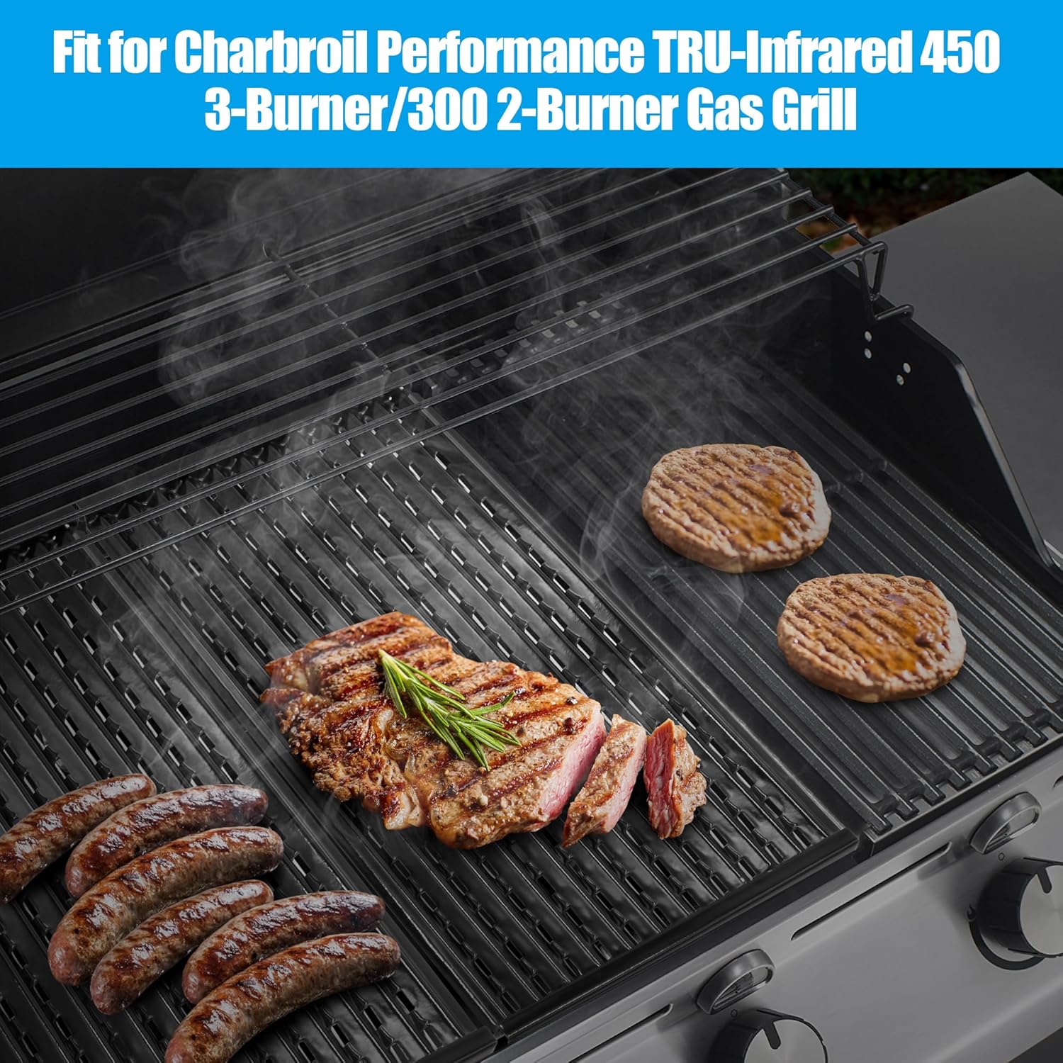 17" Grill Grates for Charbroil Performance TRU-Infrared/Amplifire 2 Burner 463633316 463655621 Gas Grill,Emitter Plates for CharBroil G327-1100-W1 Replacement Parts, 2 Pack