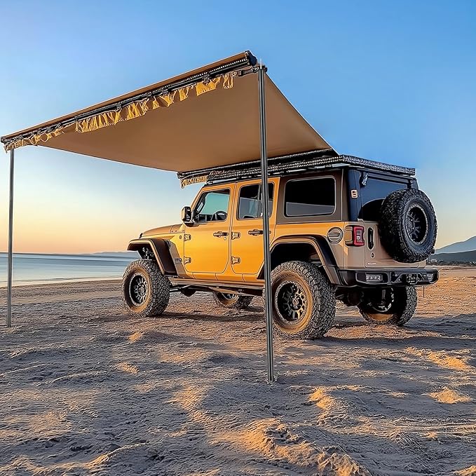 Neween Heavy Duty Tent Poles for Tarp Adjustable Camping Tarp Poles Set of 2, 74.8in Collapsible Tent Pole with a Diameter of 1in for Backpacking Hiking Awning Canopy Rain Fly Shelter (Black)