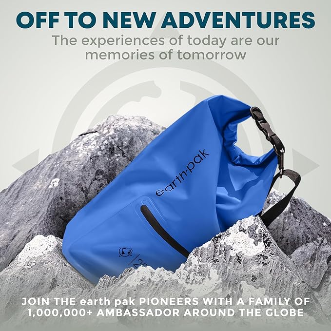 Earth Pak Waterproof Dry Bag with Zippered Pocket - Waterproof Dry Bag Backpack Keeps Gear Dry