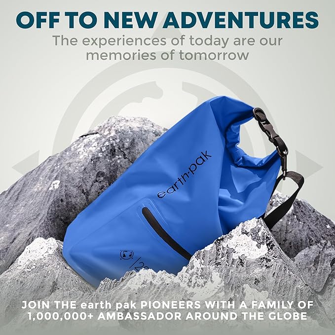 Earth Pak Waterproof Dry Bag with Zippered Pocket - Waterproof Dry Bag Backpack Keeps Gear Dry