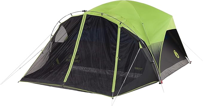 Coleman Carlsbad Dark Room Tent with Screened Porch 4/6 Person Tent Blocks 90% of Sunlight to Keep Inside Cool Weatherproof with Easy Setup Made of PFAS-Free Materials