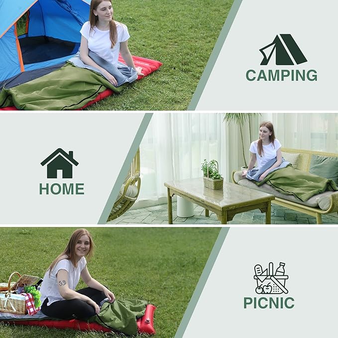 REDCAMP Ultra Lightweight Sleeping Bag for Backpacking, Comfort for Adults Warm Weather, with Compression Sack