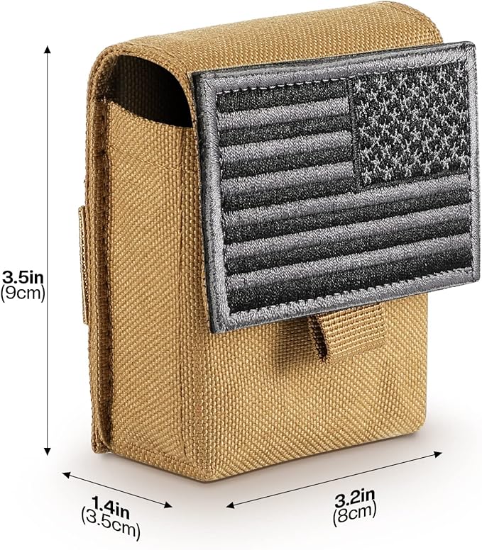 2 Pack Tactical Pouches, Molle EDC Compact Pouch Small Utility Pouch Accessories Battery Cigarette Case Card Holder Lighter Slot Mini Cigar Belt Waist Pack