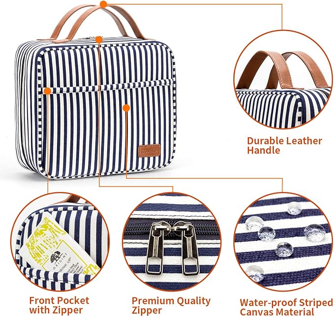 Hanging Travel Toiletry Bag,Large Capacity Cosmetic Travel Toiletry Organizer for Women with 4 Compartments & 1 Sturdy Hook,Perfect for Travel/Daily Use/Christmas