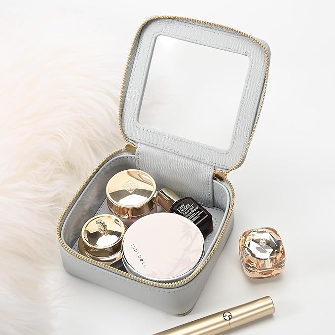 Aveniee Clear Makeup Bag Small, Mini Travel Toiletry Bag Cosmetic Bags Organizer, TSA Approved Clear Makeup Case Pouch with Zipper, Car Essentials for Women Men(Blue)