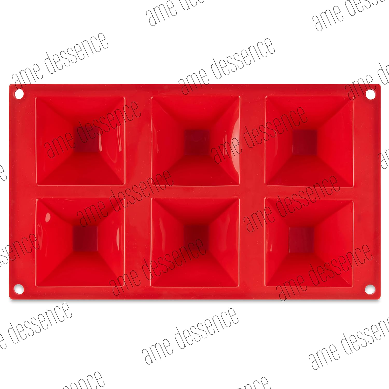 AME D'ESSENCE Pyramid Shaped Silicone Baking Mold - Non-Stick, Flexible, 6-Cup Capacity (3 oz), Reusable and Food-Grade - Perfect for Pyramid-Shaped Cakes, Brownies, and More!