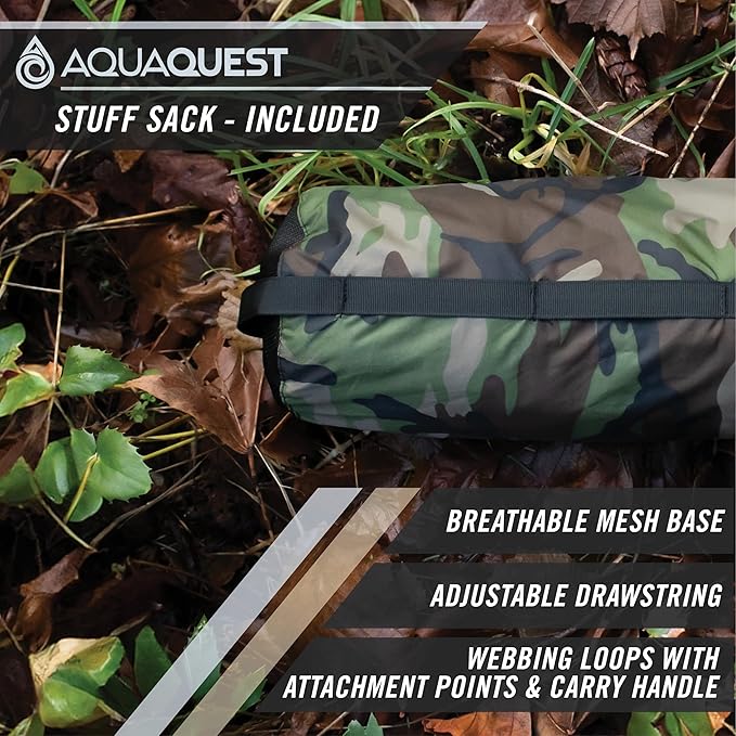 AquaQuest Defender Camping Tarp - Heavy Duty Tent Shelter or Rain Fly - Waterproof Camping Essentials for Hiking, Bushcraft & Hammock