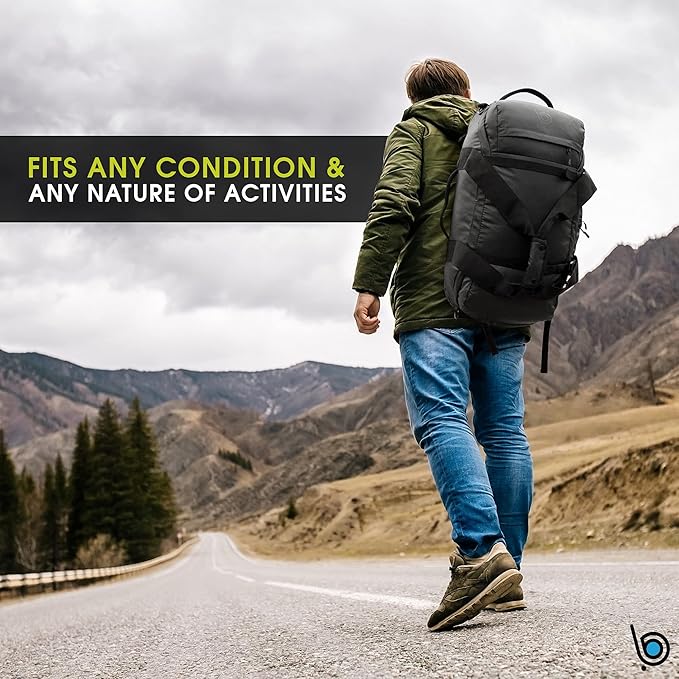 bago Waterproof Duffel Bag Backpack For Men & Women - 3 Way Duffel Backpack for Travel Camping Gear & Sports - Heavy Duty Travel Duffle Bag Backpack With Straps - Travel Backpack for Men (Black)