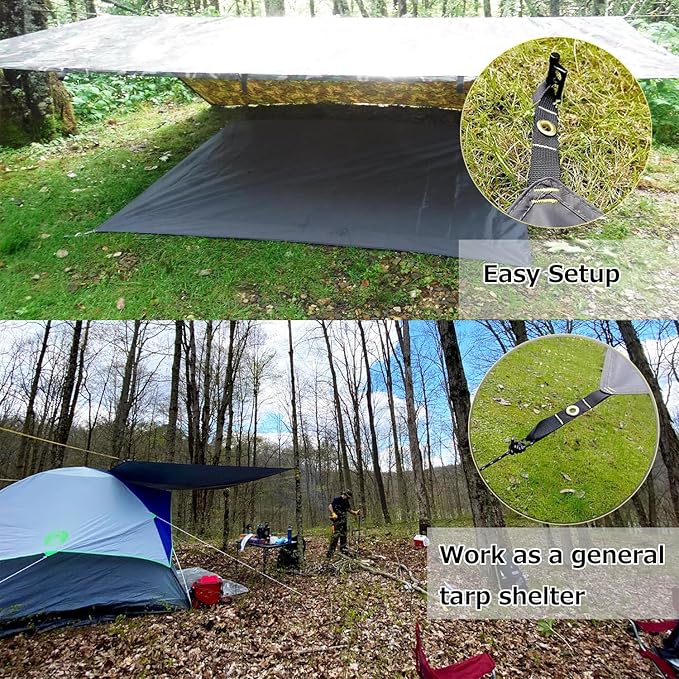 Tent Footprint Waterproof PU 3000 Easy Set up Heavy Duty Ultralight Tent Footprint for Camping,Hiking, Backpacking, Hammock, Beach Grey