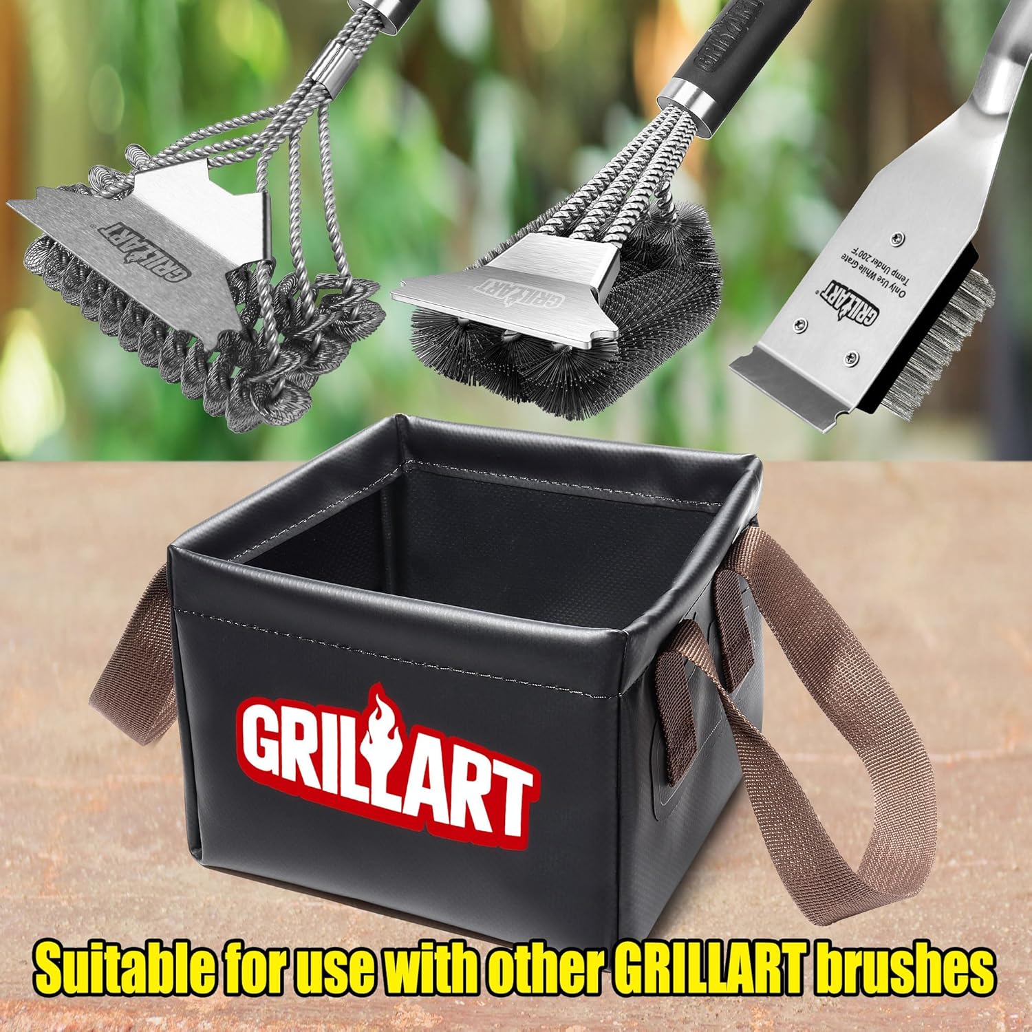 GRILLART Grill Brush Bristle Free, Soak Basin, Perfect Partner for SteamWizards Grill Brush (Only Soak Basin No Grill Brush)