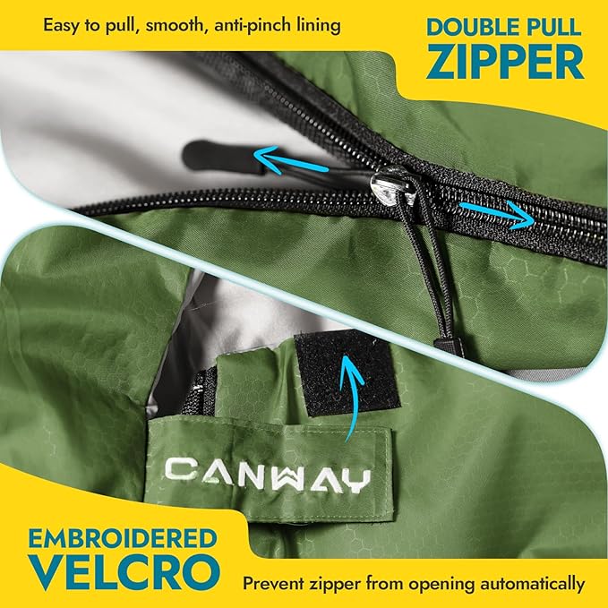 CANWAY Double Sleeping Bag Flannel for Adults Cold Weather Queen Size Two Person Sleeping Bags for Camping with 2 Pillows