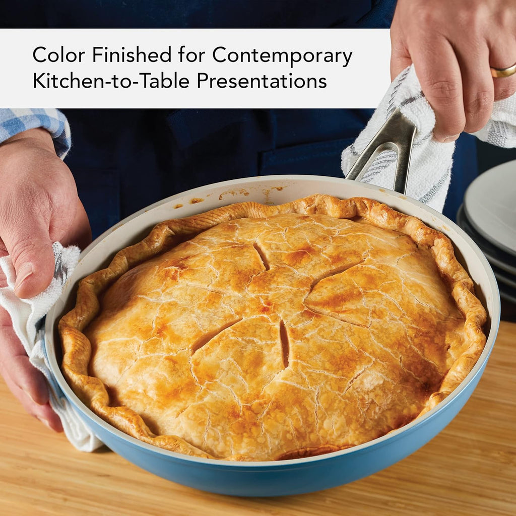 KitchenAid Hard Anodized Ceramic Nonstick Frying Pan/Skillet, 10 Inch, Blue Velvet