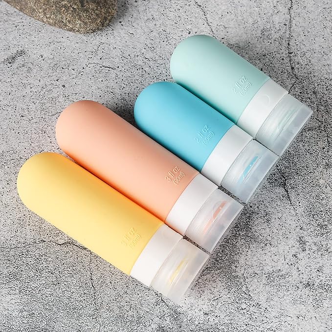 16 Pack Travel Bottles Set - TSA Approved Leak Proof Silicone Squeezable Containers for Toiletries, Conditioner, Shampoo, Lotion & Body Wash Accessories (16 pcs/White Pack)